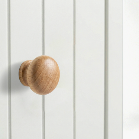 [White] Linra dressing table close-up detail highlighting white finish quality drawer handles and surface design