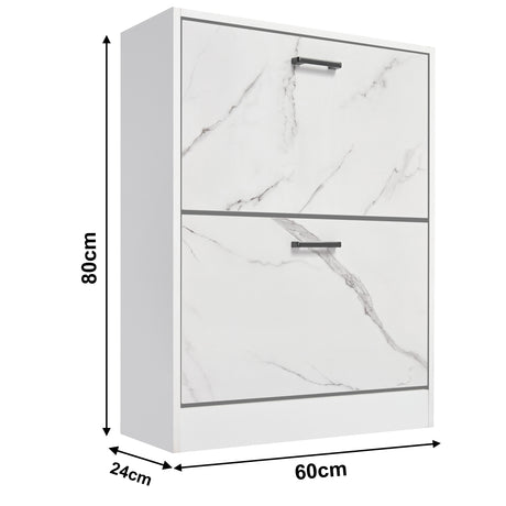 dimensions of the white marble wooden shoe storage cabinet: width 60 cm, depth 24 cm, and height 80 cm.