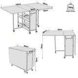 [White Marble Effect] Kitchen & Dining Furniture Sets dimension diagram showing 152cm width, 80cm depth, 76cm height, and 20kg weight capacity.