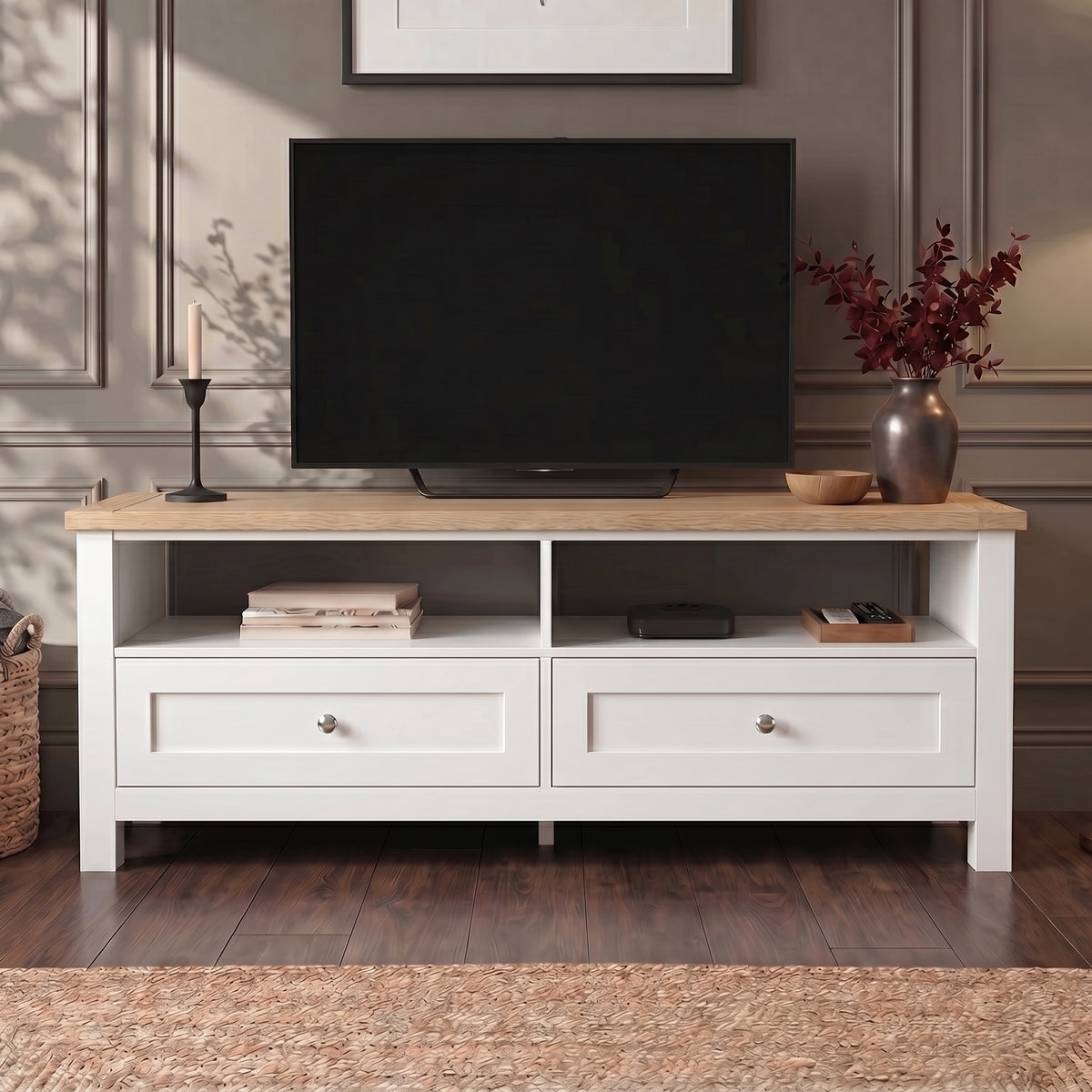 Oskara Painted TV Unit Storage TVs up to 55"