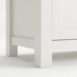 [White] Shaker TV unit 180cm close-up of white square tapered legs and panelled side detail