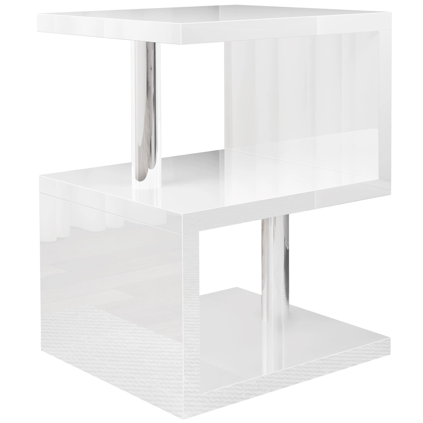 High Gloss Sofa Side Table With LED