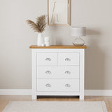 white small chest of drawers with flower pot on top stylish storage for modern interiors