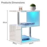 Small table with dimensions labeled, featuring a plant and books on a white background.