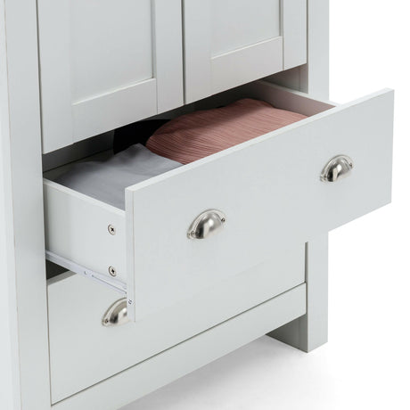 White wardrobe drawer UK, 180cm x 52cm x 109cm, ideal for clothing storage & organization.