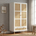Wovena Rattan 2 Door Wardrobe with Drawers - White