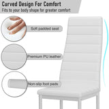 Minimalist Dining Set For 4 With Padded Chairs – Compact White Table
