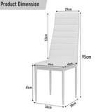 Minimalist Dining Set For 4 With Padded Chairs – Compact White Table