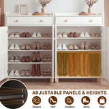4-Tier Shoe Storage Cabinet with Adjustable Shelves Hallway