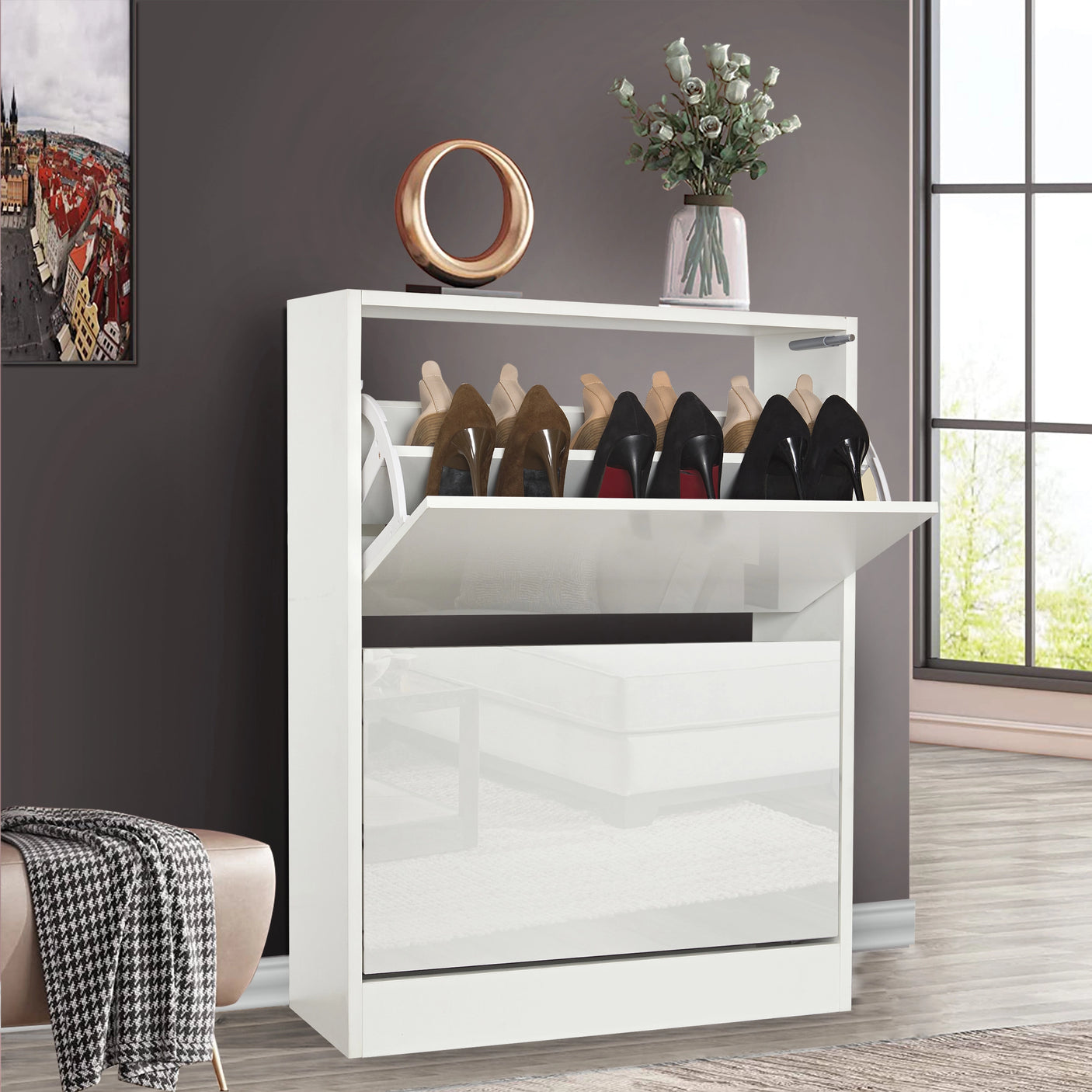 Blisswood High Gloss Shoe Storage Cabinet