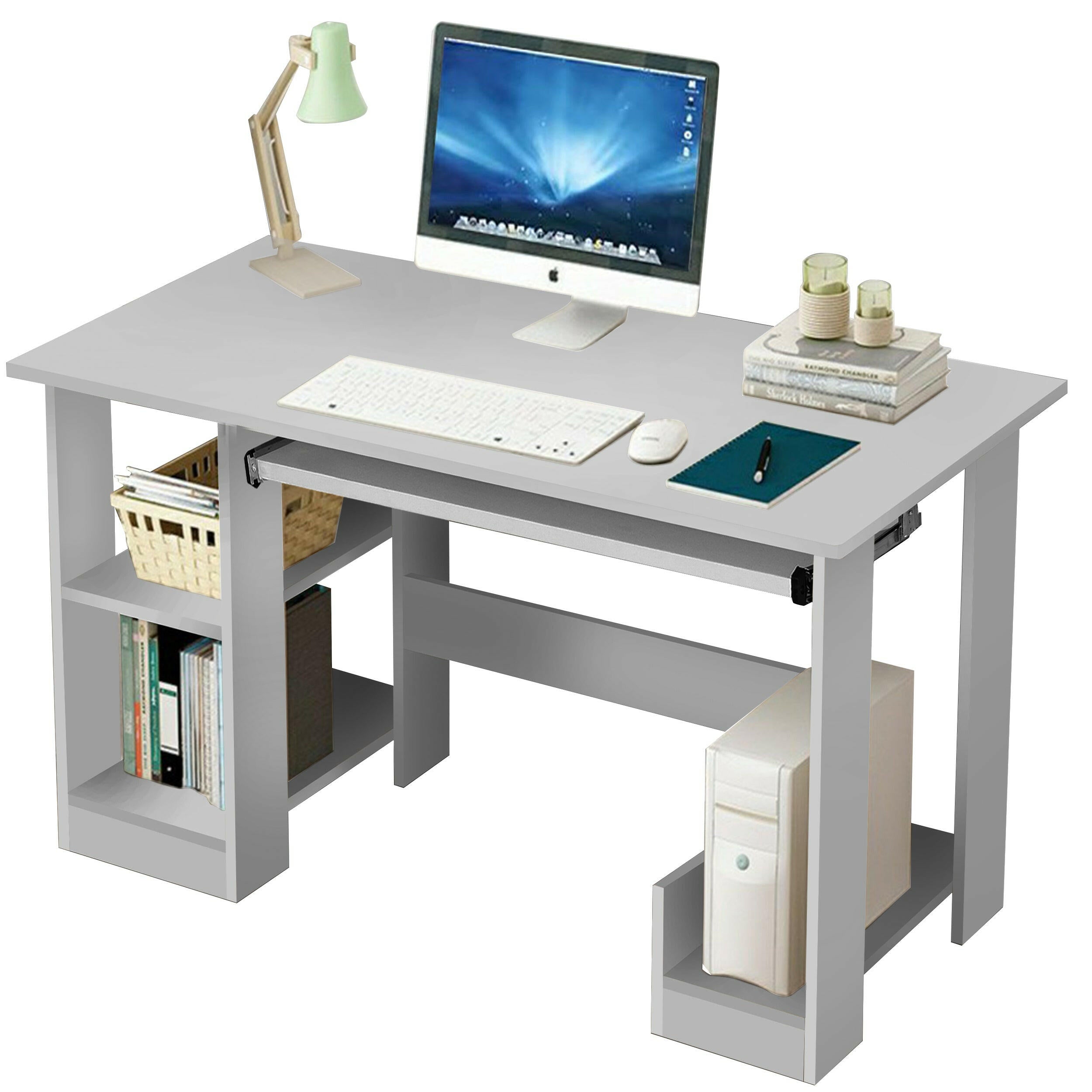 grey computer desk