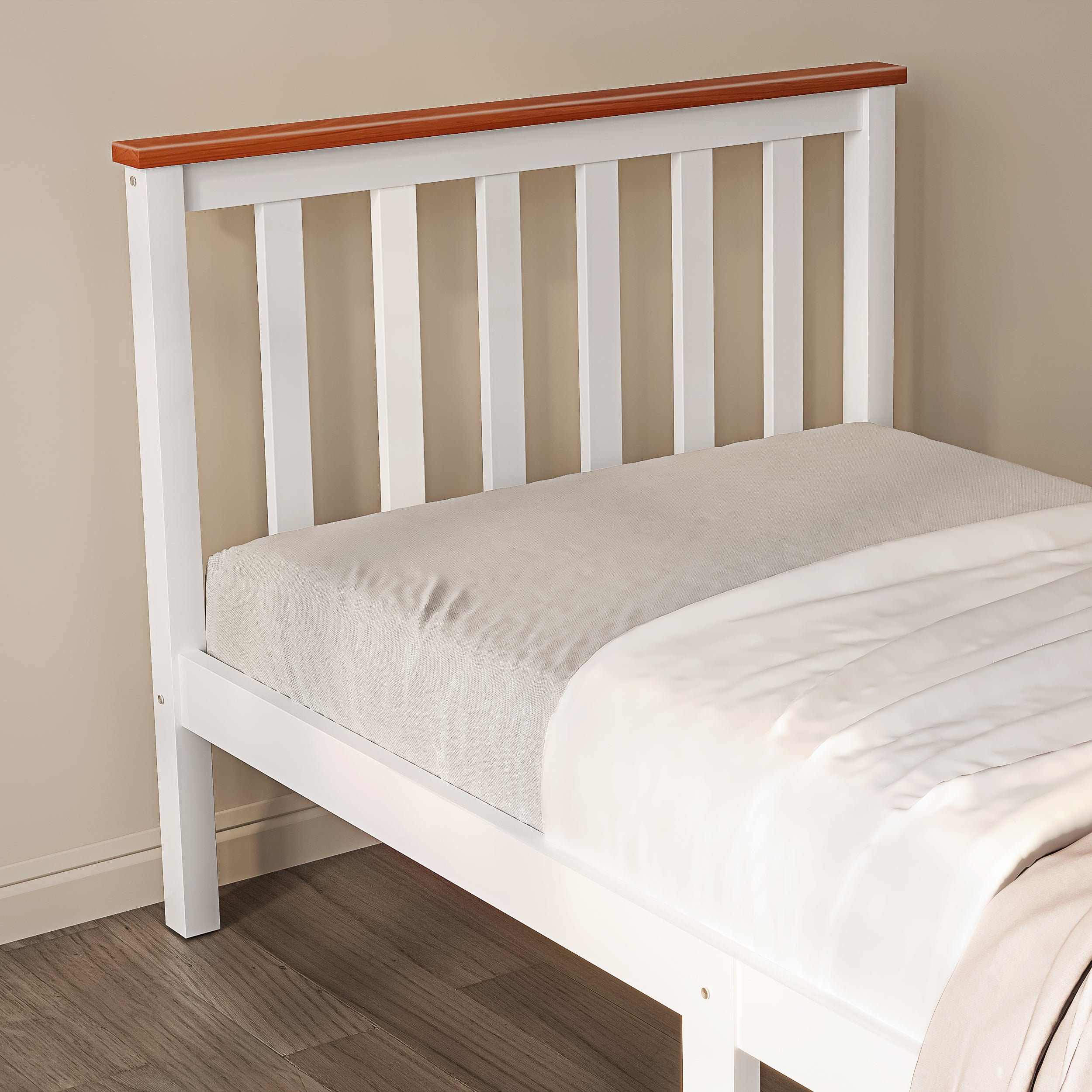 Sturdy wooden bed frame single – timeless design with reliable support for a restful night’s sleep.