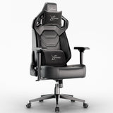 Xstriker Gaming Chair with ergonomic racing design, 4D armrests, lumbar and neck support in black faux leather. Ideal for long gaming or office sessions.