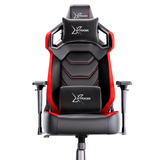 Xstriker High Back Gaming Chair in black and red with ergonomic design, 4D adjustable armrests, lumbar and neck support for office or gaming setup.