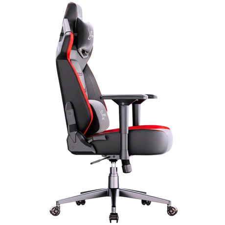 Xstriker High Back Gaming Chair with ergonomic design, 4D adjustable armrests, and lumbar support in black and red. Ideal for gaming or office use.