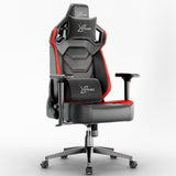 Xstriker Gaming Chair with ergonomic racing design, black and red faux leather, 4D adjustable armrests, and lumbar support for long gaming sessions.