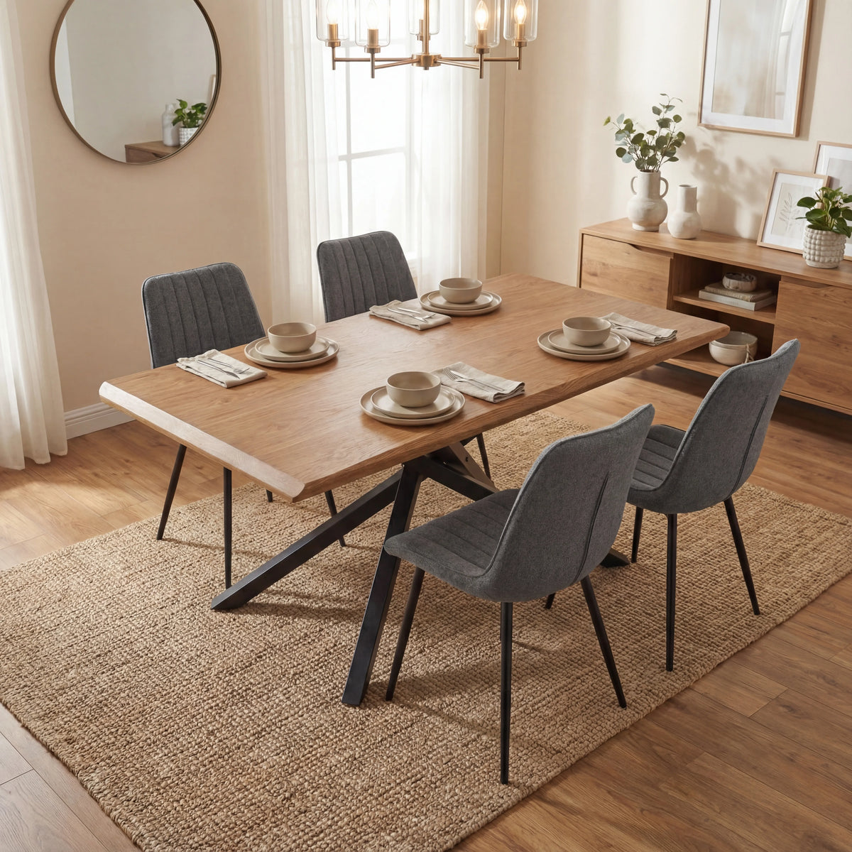 Xylon 4 6 Seater Dining Table Chairs Set