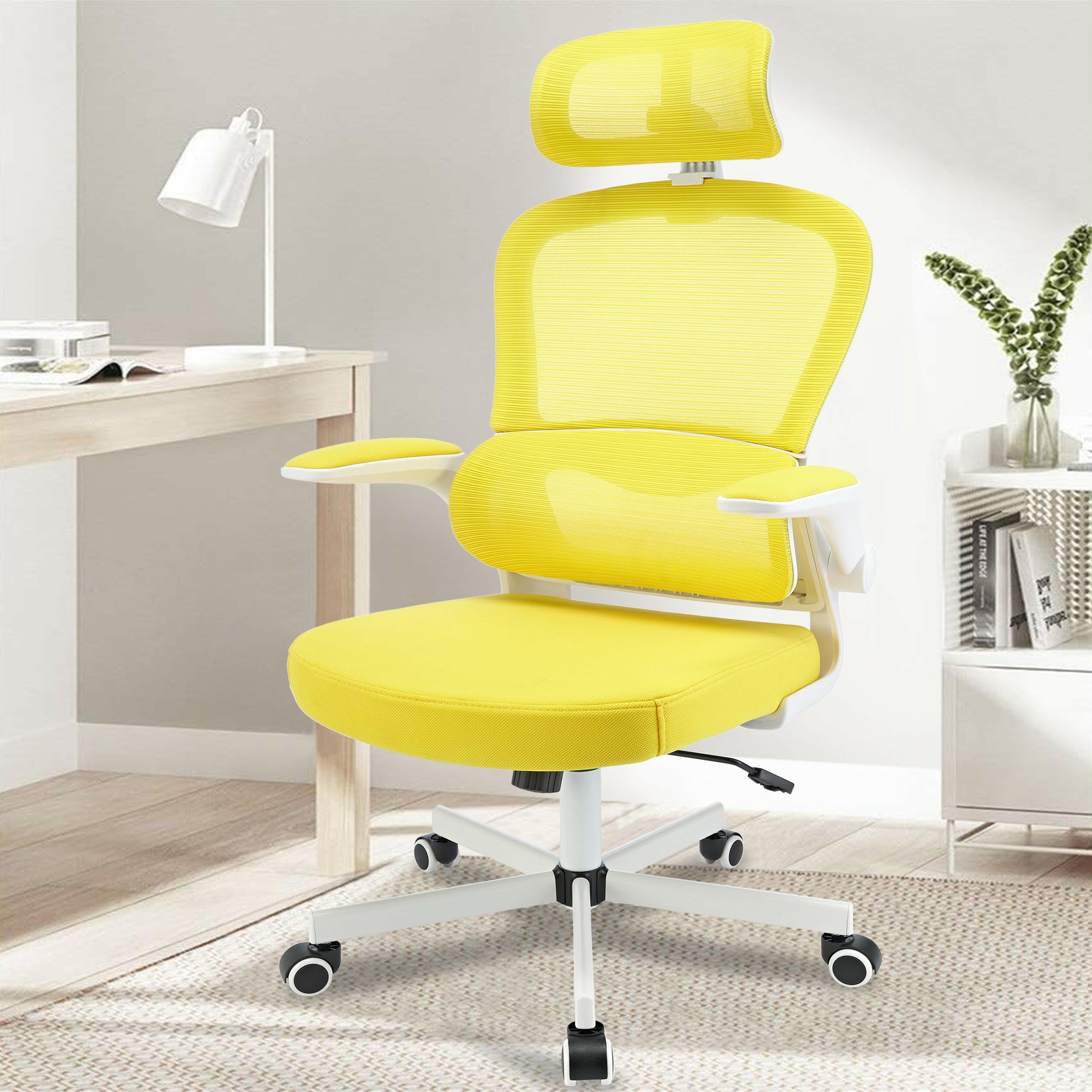 Shop for a comfortable yellow ergonomic office chair designed for improved posture.