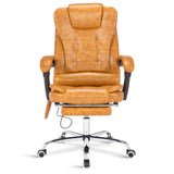 Yellow waxy desk chair with 8-point massage function for comfort and support.