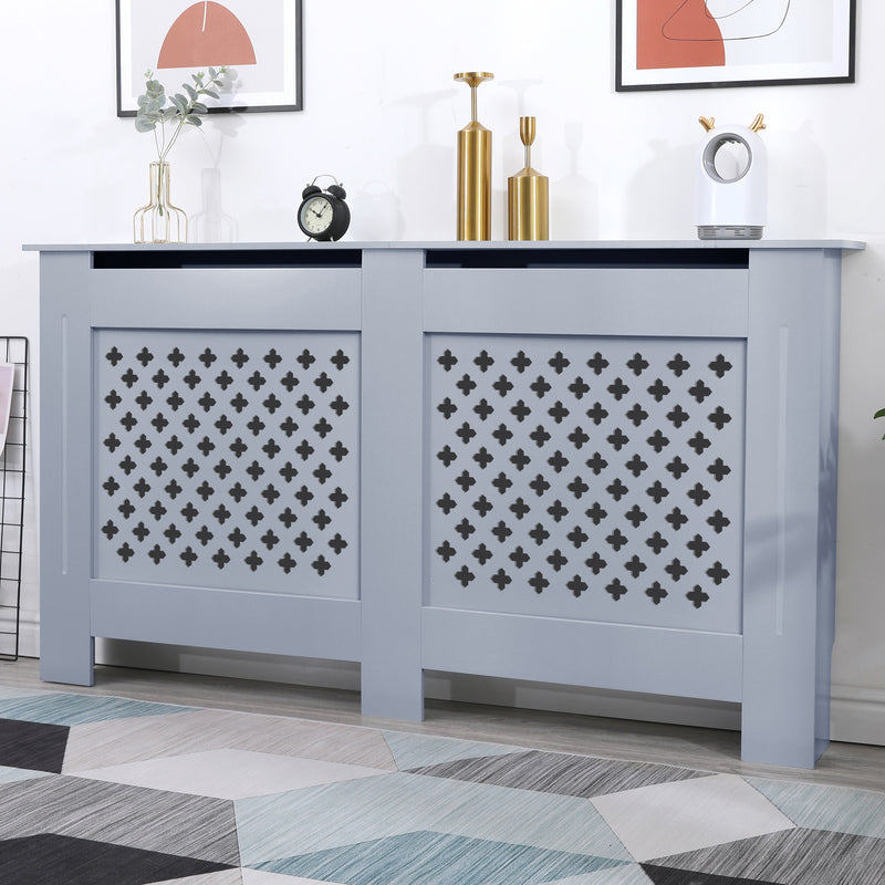 Radiator cover with shelves