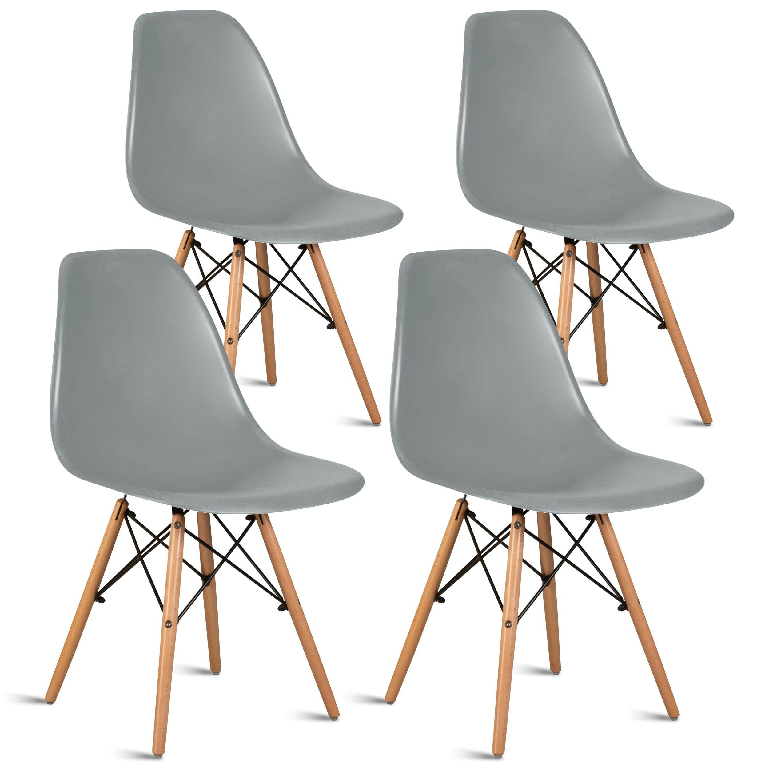 Set of 4 colorful retro dining chairs