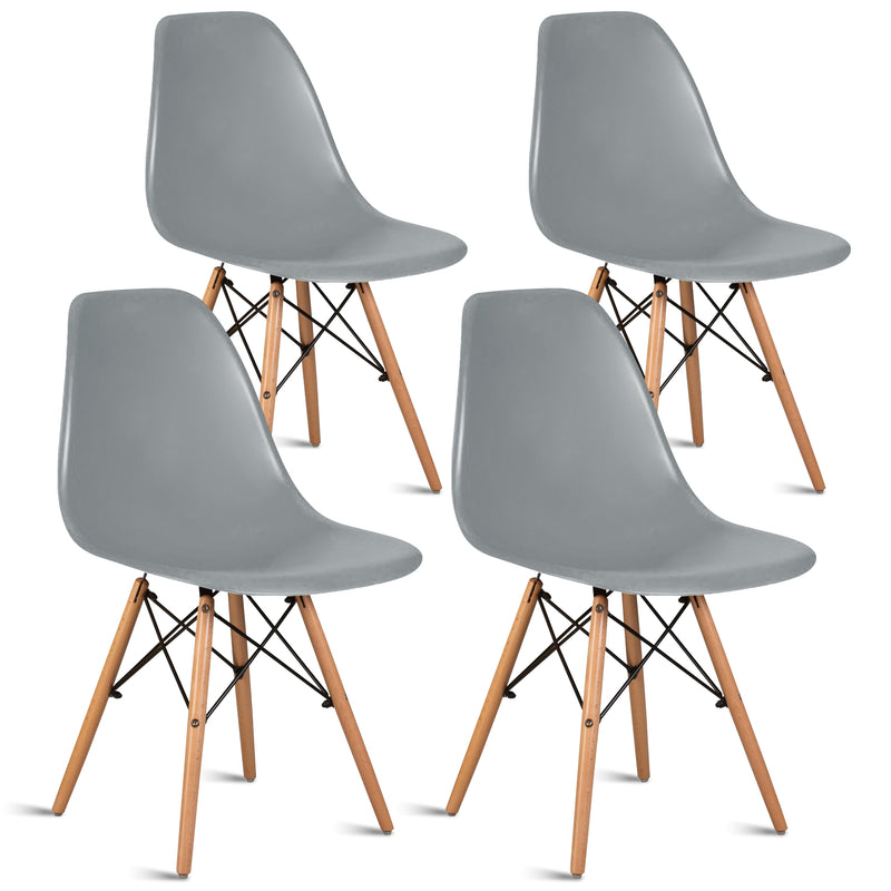 Set of 4 colorful retro dining chairs