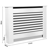 Homebase radiator covers white with horizontal slats, compact design, and 111x82cm dimensions