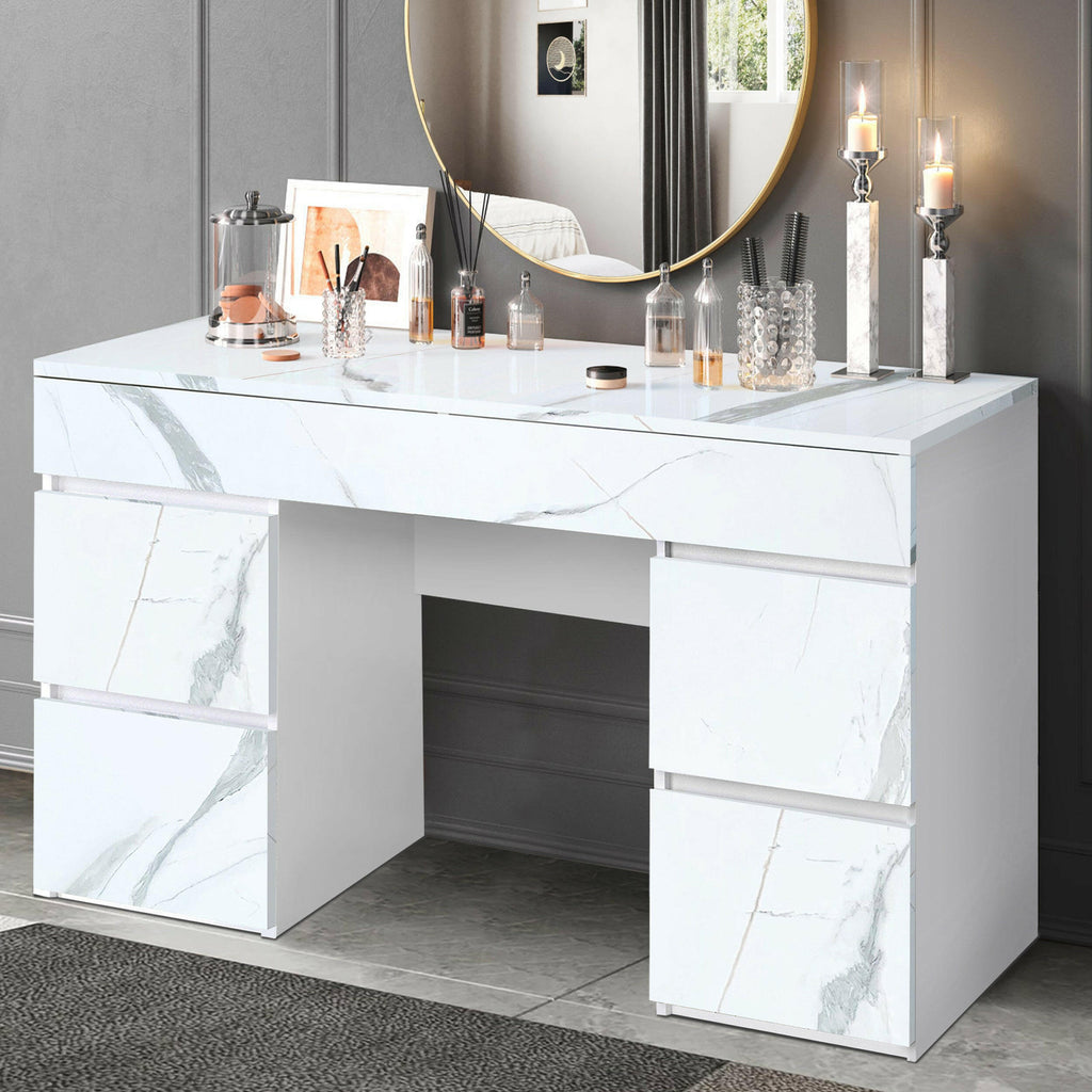 Marble dressing deals table with drawers