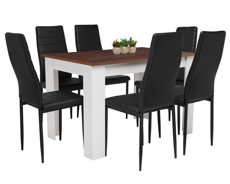 modern dining table and chairs