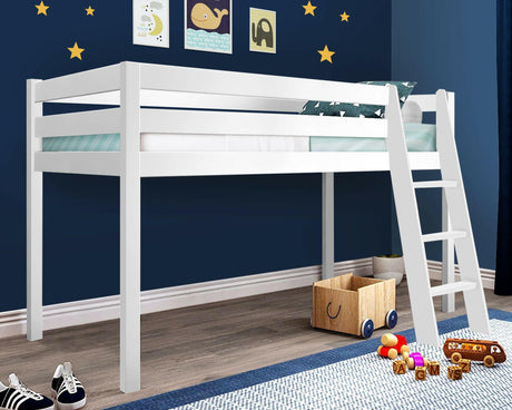 Wooden bunk beds with a sturdy design, perfect for durable and space-saving sleeping solutions.